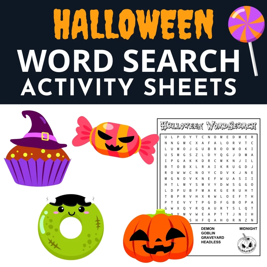 Halloween word search activity